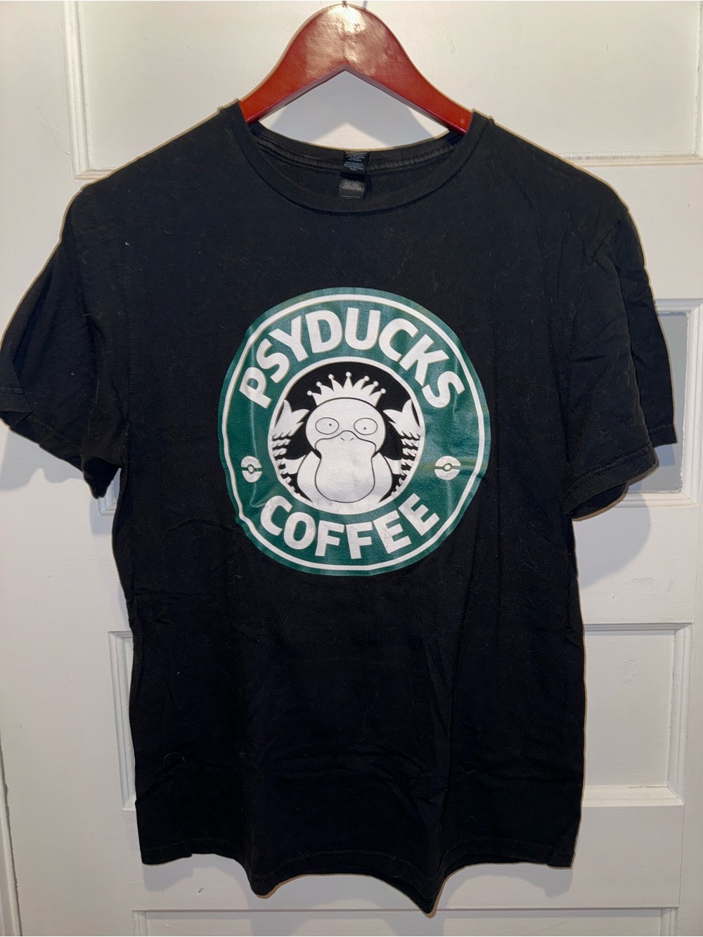 Soft Style Black Psyducks Coffee Graphic Tee